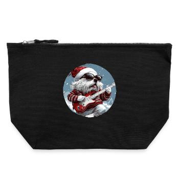 Kangal Hund Weihnachten Gitarre - Canvas Reißverschluss-Täschchen (22 x 23 cm) - Schwarz - Vorne