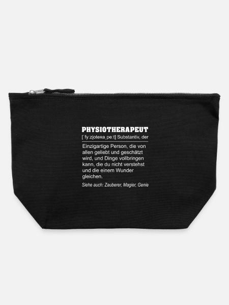 Physiotherapeut Definition lustig - Canvas Reißverschluss-Täschchen (22 x 23 cm) - Schwarz