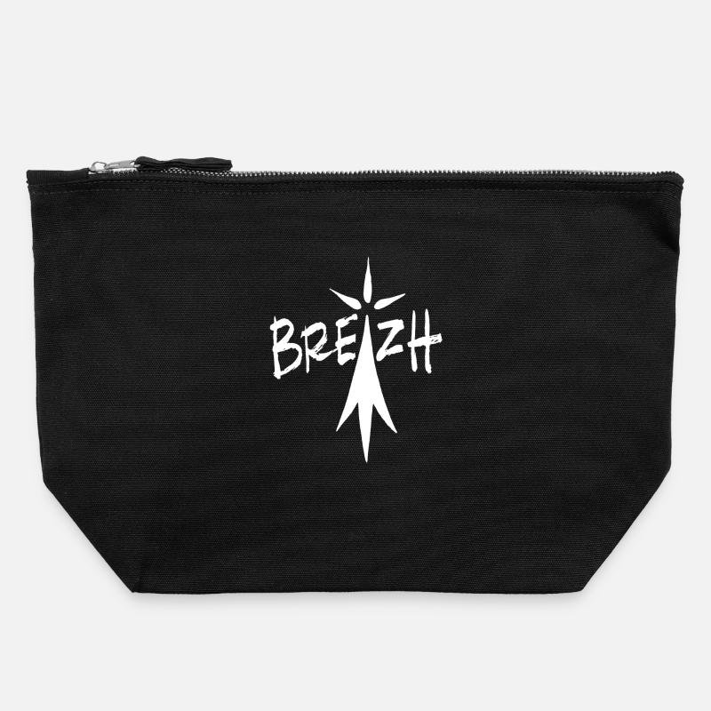 Breton white ermine breizh - Canvas Zip Pouch 22 x 23 cm - black