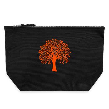 Silhouette base orange imprimée Jumbo Tree - Pochette zippée en toile 22 x 23 cm - noir - Devant
