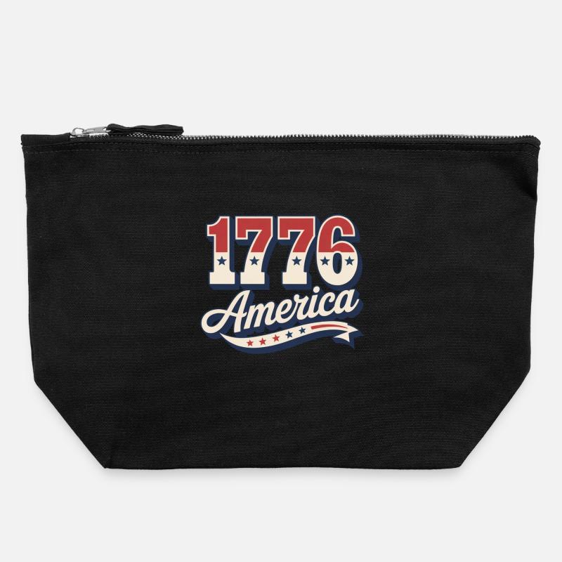 1776 America - Canvas Zip Pouch 22 x 23 cm - black