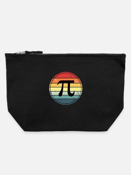 Pi Mathematik - Canvas Reißverschluss-Täschchen (22 x 23 cm) - Schwarz