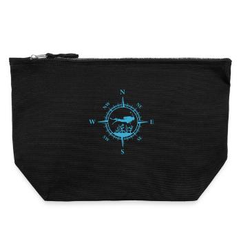 Taucher - Canvas Reißverschluss-Täschchen (22 x 23 cm) - Schwarz - Vorne