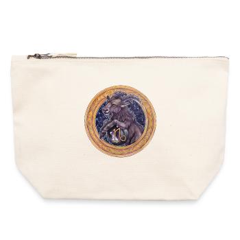 Zodiac Sign Sternzeichen Steinbock Capricorn - Canvas Reißverschluss-Täschchen (22 x 23 cm) - Naturweiß - Vorne