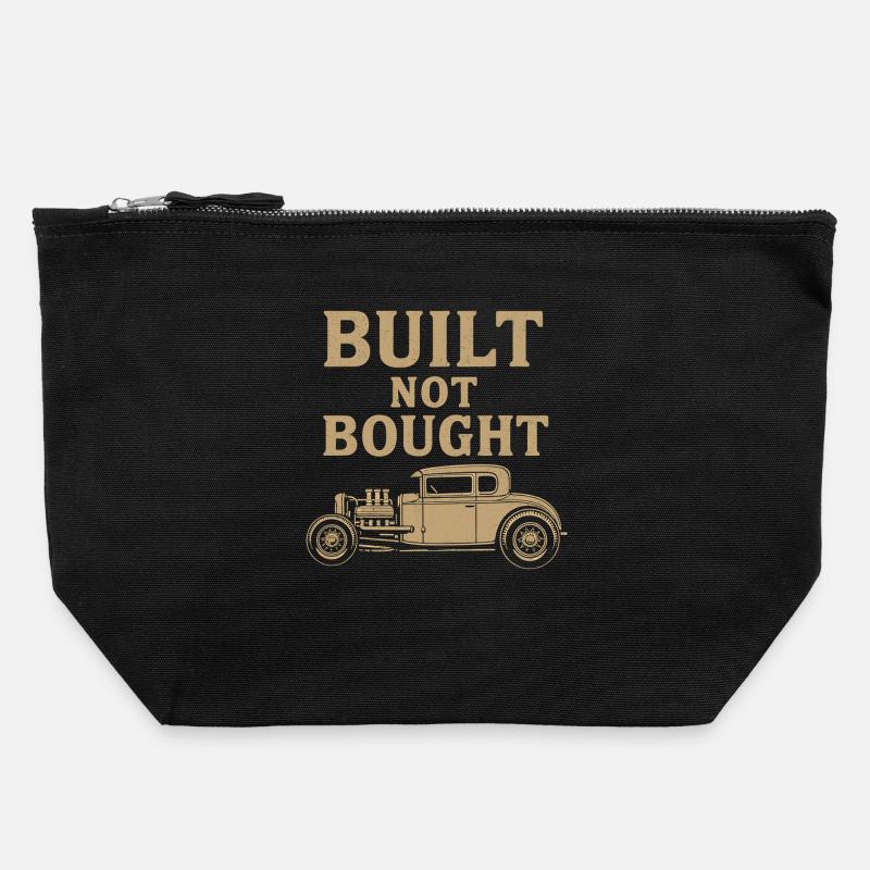 Built Not Bought – Hot Rod Vintage Workshop - Canvas Zip Pouch 22 x 23 cm - black