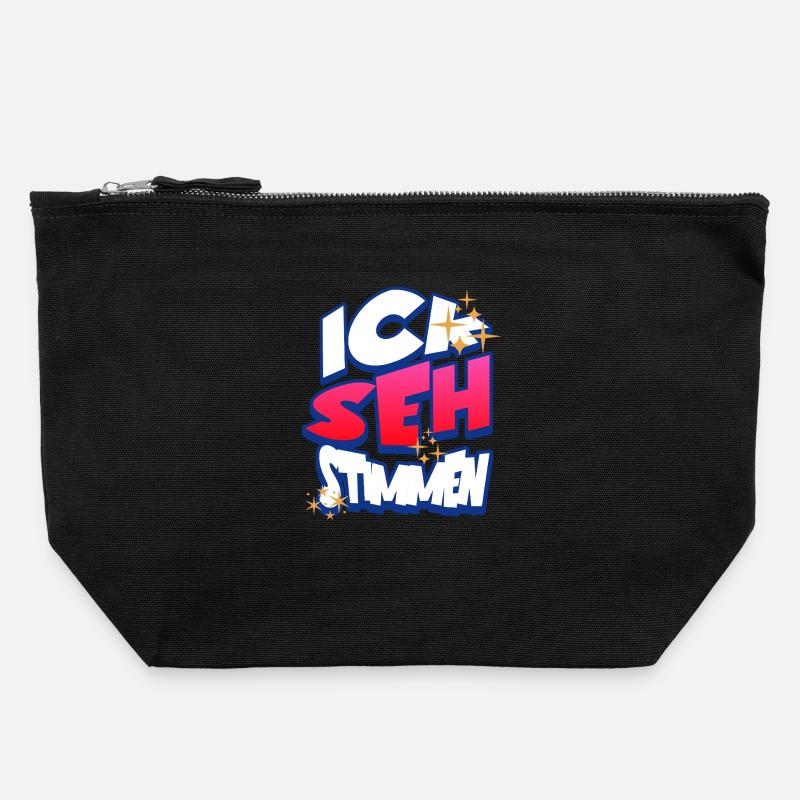 Ick Seh Stimmen Berliner Dialekt Spruch - Pochette zippée en toile 22 x 23 cm - noir