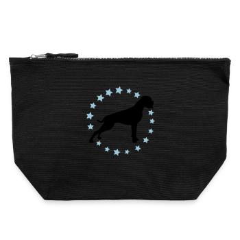 Boxer Sternenkreis 2 farb - Canvas Reißverschluss-Täschchen (22 x 23 cm) - Schwarz - Vorne