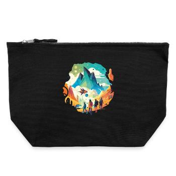 Voyage au centre de la Terre - Pochette zippée en toile 22 x 23 cm - noir - Devant