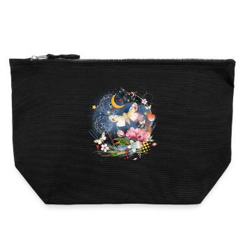 rare, exotic and native insects at night - Canvas Zip Pouch 22 x 23 cm - black - Front