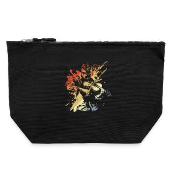 Retro Violinenspieler - Canvas Reißverschluss-Täschchen (22 x 23 cm) - Schwarz - Vorne