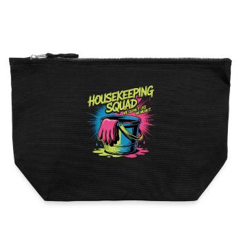 Funny Cleaning Design - Canvas Zip Pouch 22 x 23 cm - black - Front