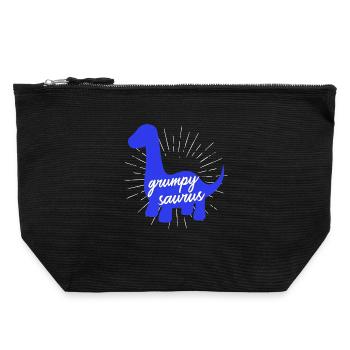 Grumpysaur : design drôle de dinosaure Brachiosaurus - Pochette zippée en toile 22 x 23 cm - noir - Devant