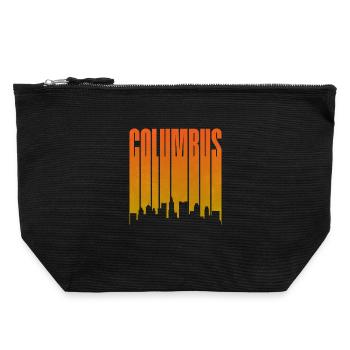 Columbus Sonnenuntergang Skyline - Canvas Reißverschluss-Täschchen (22 x 23 cm) - Schwarz - Vorne