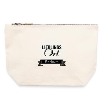 Lieblingsort Borkum - Canvas Reißverschluss-Täschchen (22 x 23 cm) - Naturweiß - Vorne