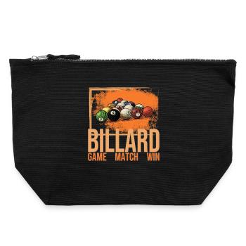 Game - Match - Win - Billard - Canvas Reißverschluss-Täschchen (22 x 23 cm) - Schwarz - Vorne
