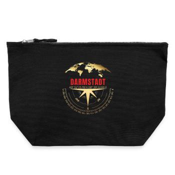 Koordinaten Darmstadt - Canvas Reißverschluss-Täschchen (22 x 23 cm) - Schwarz - Vorne