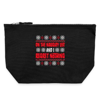 Sur la liste des vilains et ne regrette rien XMas Spruch - Pochette zippée en toile 22 x 23 cm - noir - Devant