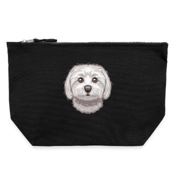 Maltese - Canvas Zip Pouch 22 x 23 cm - black - Front