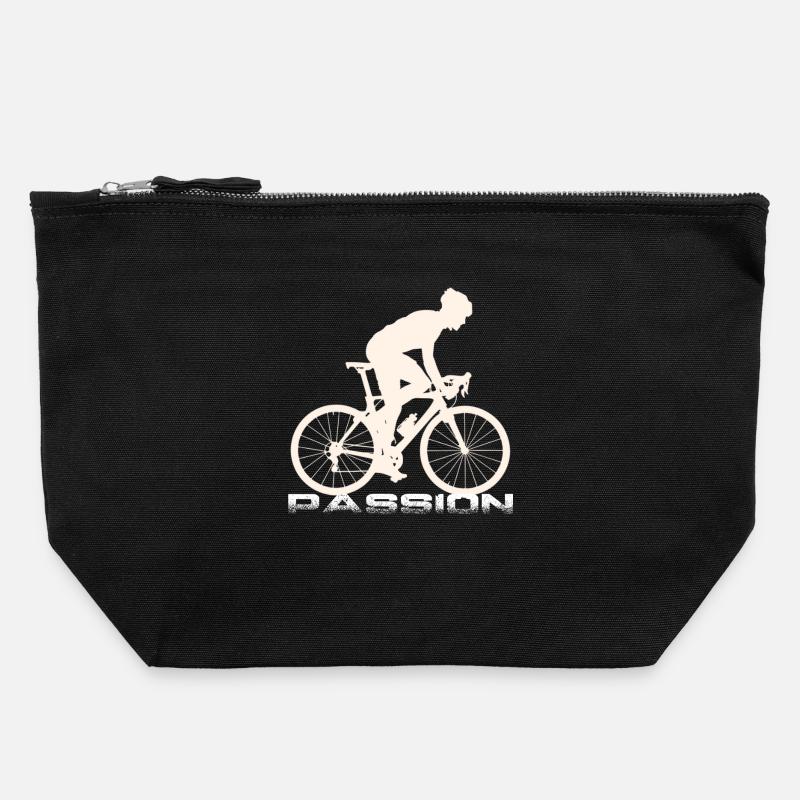 Fahrrad - Canvas Reißverschluss-Täschchen (22 x 23 cm) - Schwarz