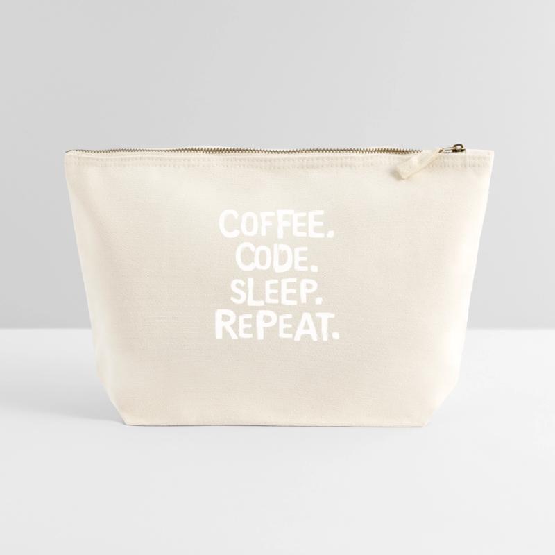 Coffee Code Sleep - Répéter le travail du programmeur Pochette zippée en toile 22 x 23 cm