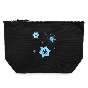 Étoiles d’hiver - Pochette zippée en toile 22 x 23 cm - noir - Devant