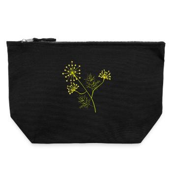 Blooming Dill – Botanical Plant Illustration - Canvas Zip Pouch 22 x 23 cm - black - Front