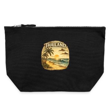 Thailand Tropical Sunset - Canvas Reißverschluss-Täschchen (22 x 23 cm) - Schwarz - Vorne
