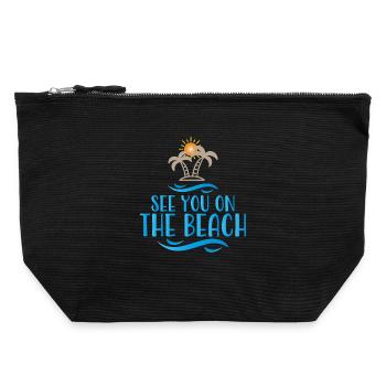 Beach - Canvas Zip Pouch 22 x 23 cm - black - Front