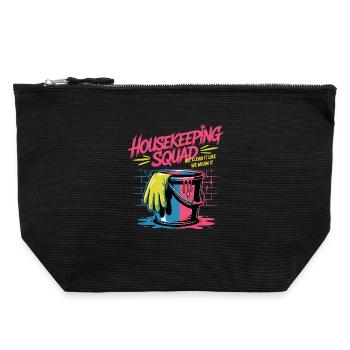Funny Cleaning Design - Canvas Zip Pouch 22 x 23 cm - black - Front