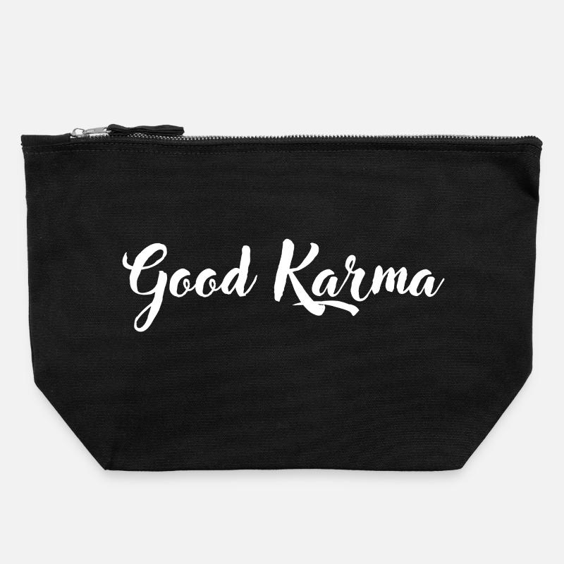 Good_Karma - Canvas Zip Pouch 22 x 23 cm - black