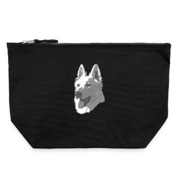 Berger Blanc Suisse - Canvas Reißverschluss-Täschchen (22 x 23 cm) - Schwarz - Vorne