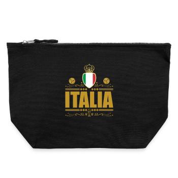 VIGNETTE D’OR ITALIA CALCIO - Pochette zippée en toile 22 x 23 cm - noir - Devant