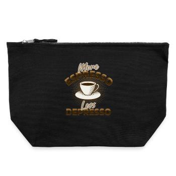 Plus d’espresso - Pochette zippée en toile 22 x 23 cm - noir - Devant
