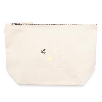 Lineart écureuil - Pochette zippée en toile 22 x 23 cm - blanc naturel - Devant
