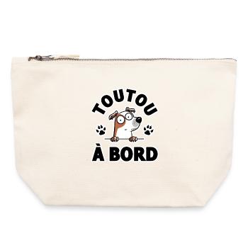 Dog Doggie On Board Decal Vehicle Humor - Canvas Zip Pouch 22 x 23 cm - nature - Front