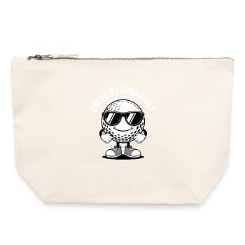 Cooler Golfball "Drive Responsibly" - Sport Logo - Canvas Reißverschluss-Täschchen (22 x 23 cm) - Naturweiß - Vorne