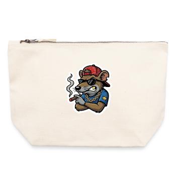 Rattenboss Zigarre - Canvas Reißverschluss-Täschchen (22 x 23 cm) - Naturweiß - Vorne