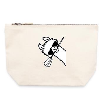 Cool Llama Head Sunglasses Dart Mouth Side - Canvas Zip Pouch 22 x 23 cm - nature - Front
