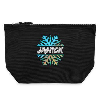 Janick - Canvas Zip Pouch 22 x 23 cm - black - Front