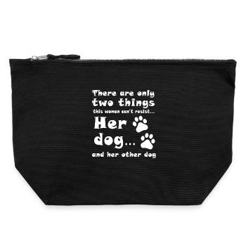 Dog Lover Shirt - Canvas Zip Pouch 22 x 23 cm - black - Front