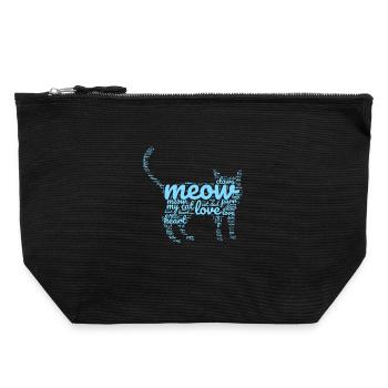 Worte von Daddy Kitty - Canvas Reißverschluss-Täschchen (22 x 23 cm) - Schwarz - Vorne