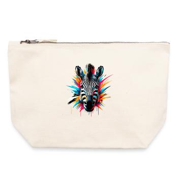 Zebra - Canvas Zip Pouch 22 x 23 cm - nature - Front