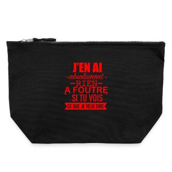 J' en ai Absolument rien à foutre - Pochette zippée en toile 22 x 23 cm - noir - Devant