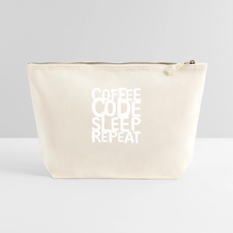 coffee code Programmeur - Informatique Travail Logo Pochette zippée en toile 22 x 23 cm