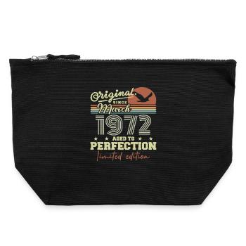 Anniversaire Mars 1972 - Pochette zippée en toile 22 x 23 cm - noir - Devant