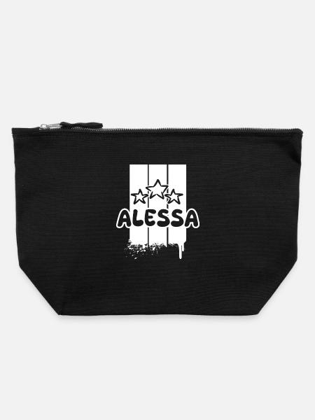 Alessa als Geschenkidee - Canvas Reißverschluss-Täschchen (22 x 23 cm) - Schwarz