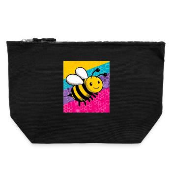 abeille - Pochette zippée en toile 22 x 23 cm - noir - Devant