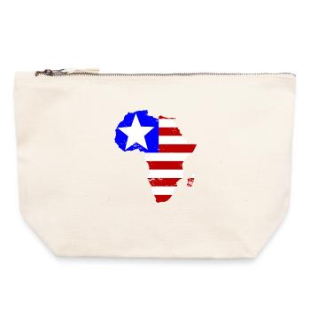 Liberia_Flagge_Afrika_used - Canvas Reißverschluss-Täschchen (22 x 23 cm) - Naturweiß - Vorne