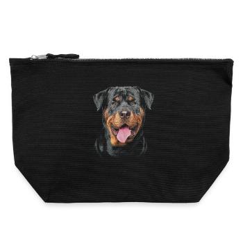 Rottweiler Dog - Canvas Zip Pouch 22 x 23 cm - black - Front