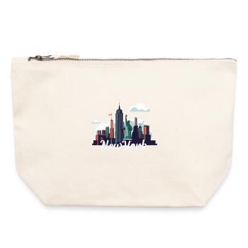 New York Skyline Splash - Canvas Zip Pouch 22 x 23 cm - nature - Front